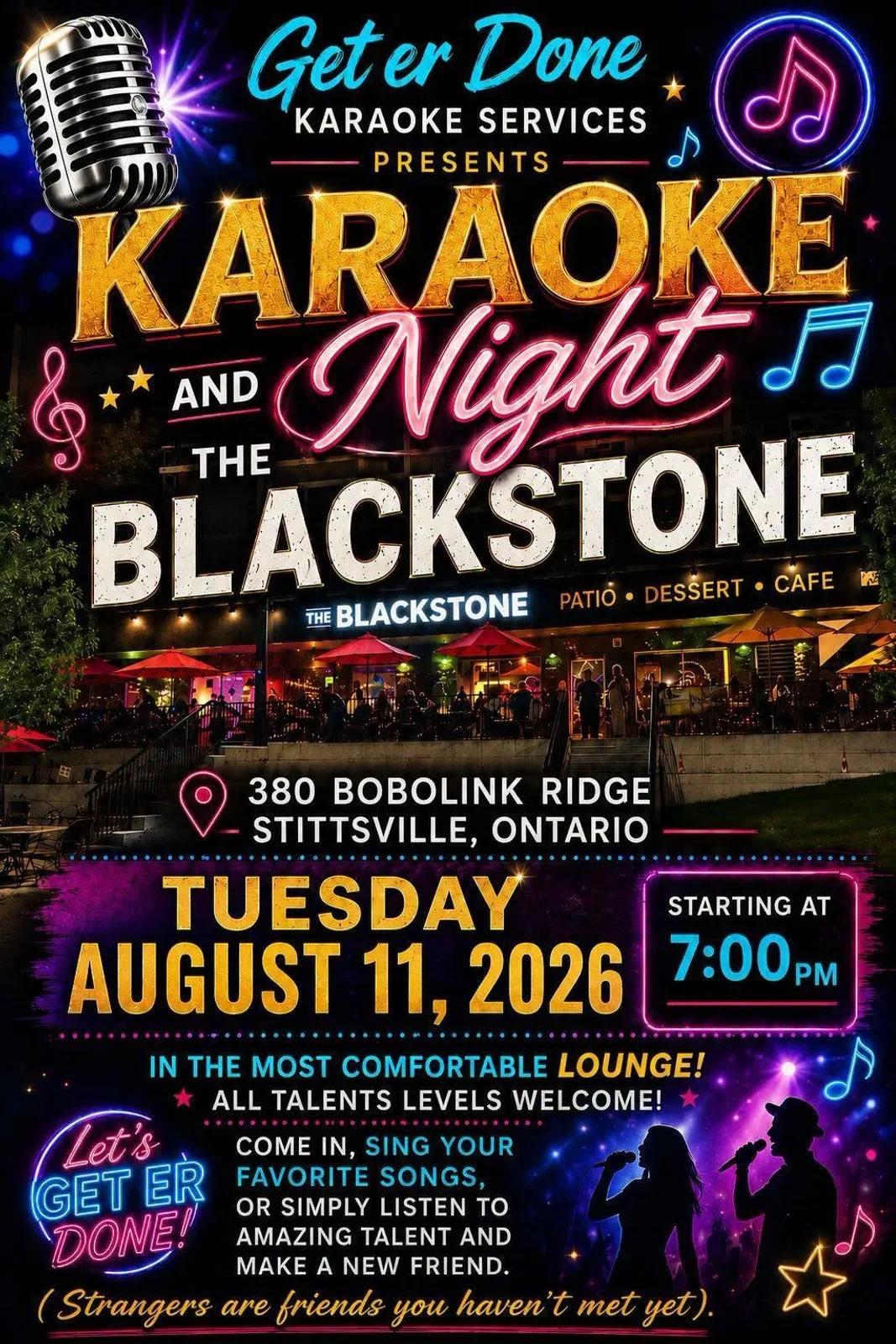 The Blackstone Stittsville Karaoke Night mit Get Er Done DJ & Karaoke Services