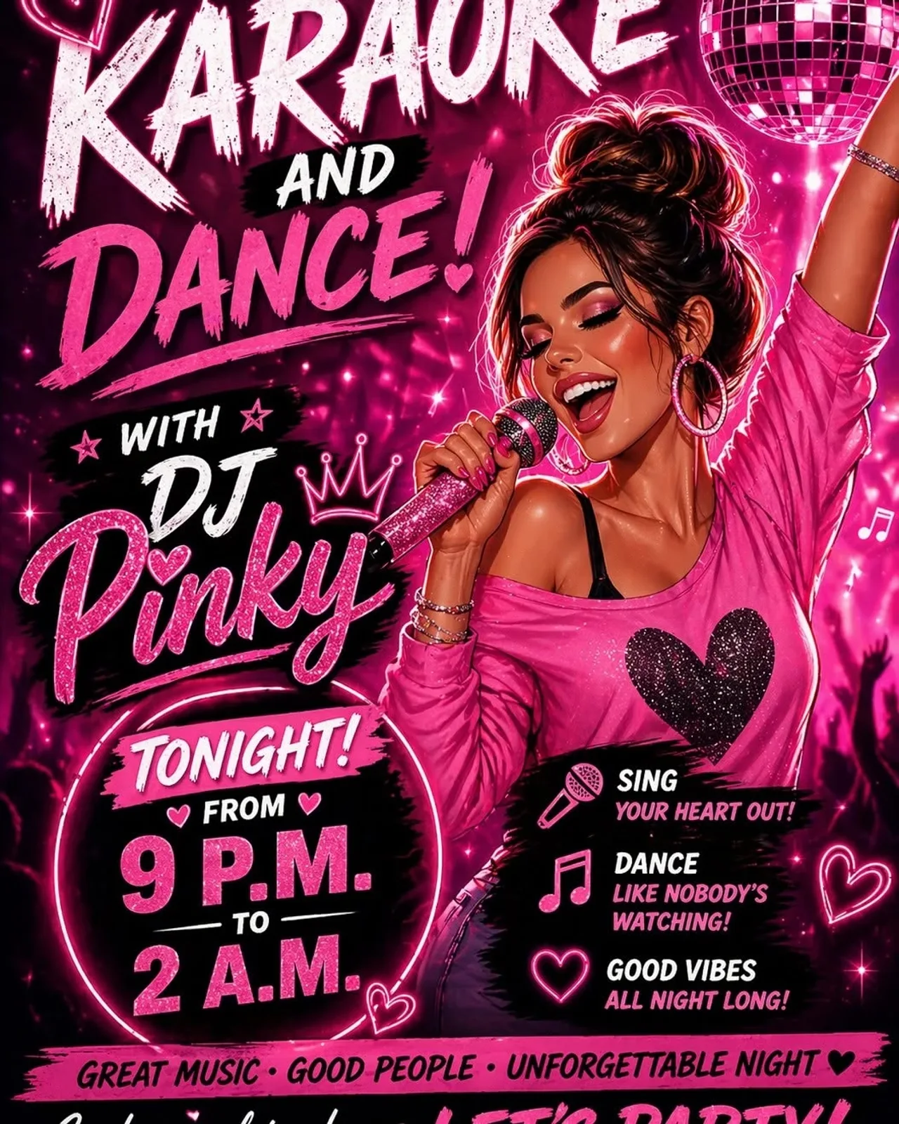 Cartel de Karaoke & Dance with DJ Pinky — en Finnigan's Pub, un bar en Ottawa, Canadá, Cada sábado a las 21:00