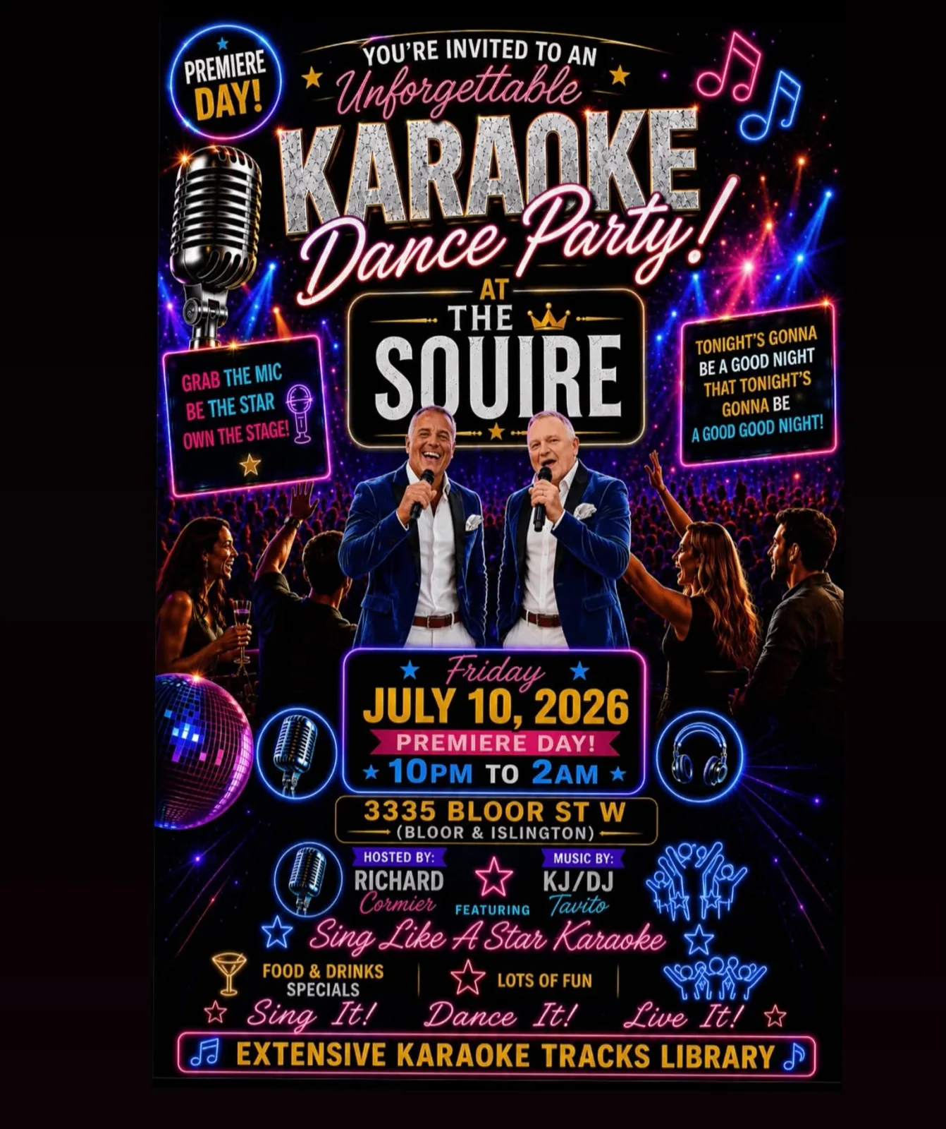Flyer für Karaoke Freitag mit S.L.A.S.K. Karaoke — im The Squire: A Firkin Pub, Bar in Etobicoke, Kanada, Jeden Freitag um 21:00