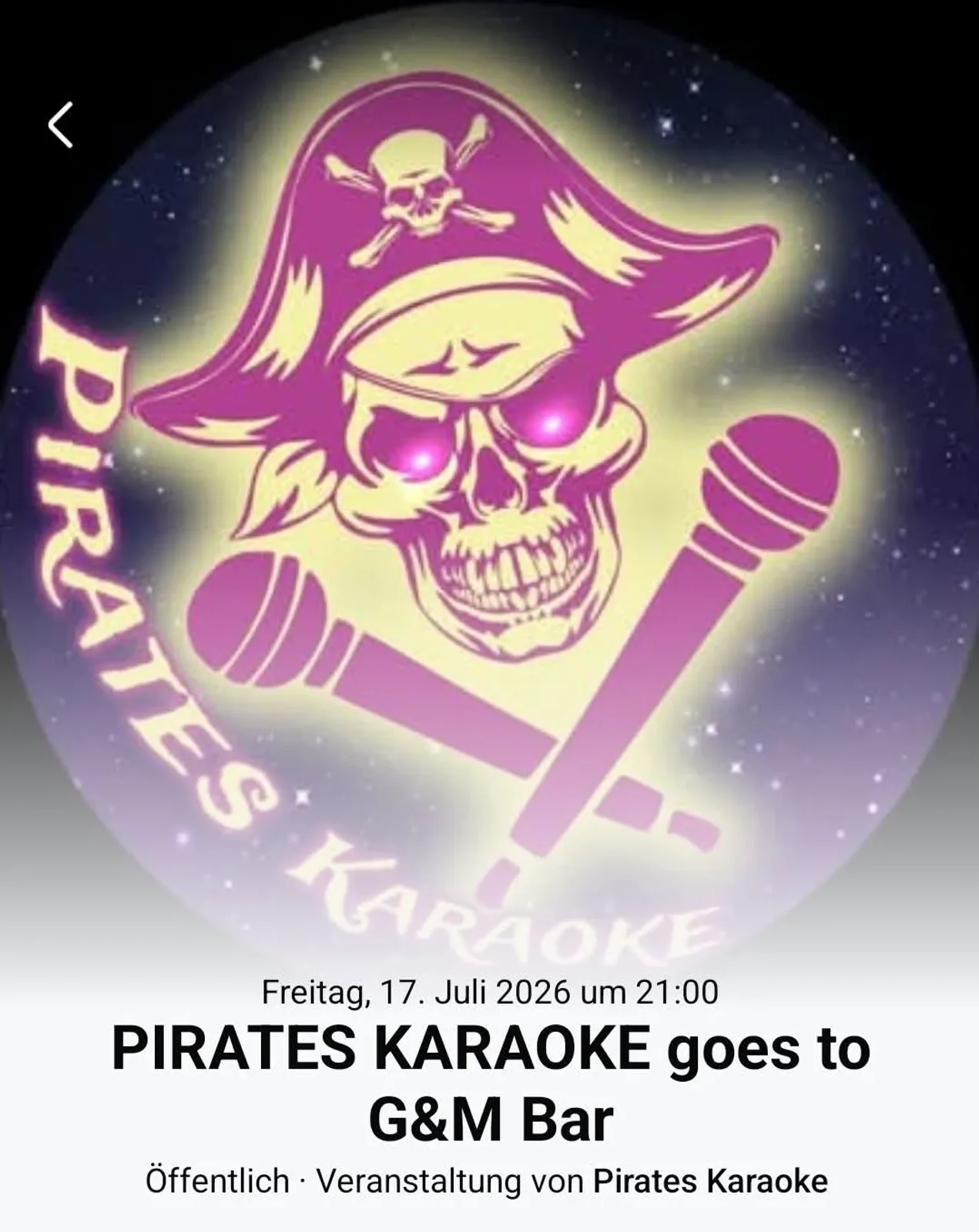 Flyer für Pirates Karaoke — im G&M Bar in Schwetzingen, Deutschland, Jeden zweiten Freitag um 21:00