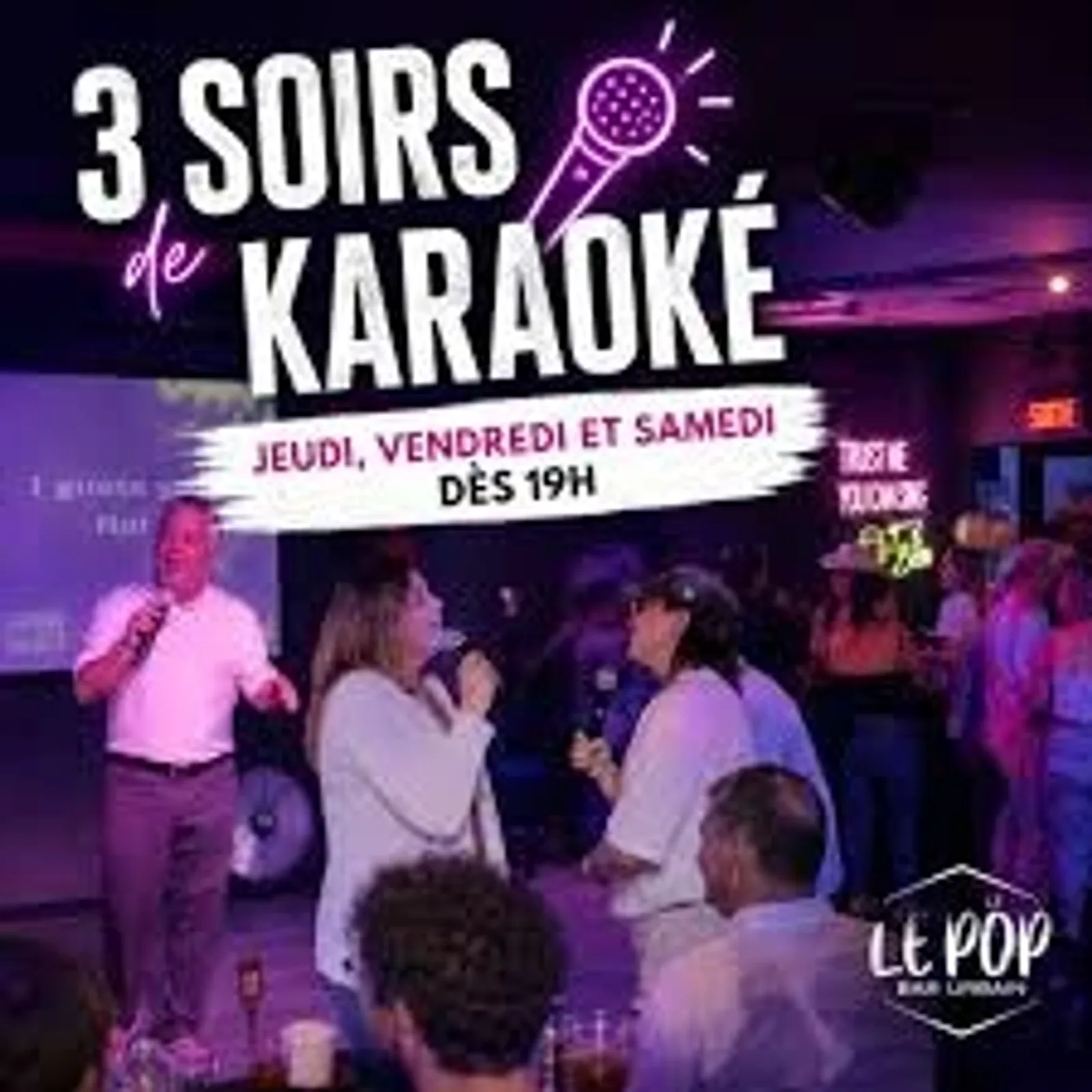 Flyer für Karaoke Samstag — im Le Pop Bar Urbain, Bar in Gatineau, Kanada, Jeden Samstag um 19:00, moderiert von Paul