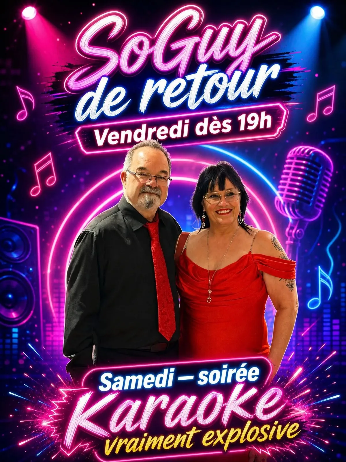 Flyer für Karaoke Samstag mit Karaoké Soguy — im Resto-Bar Le Québécois, Restaurant in Gatineau, Kanada, Jeden Samstag um 19:00