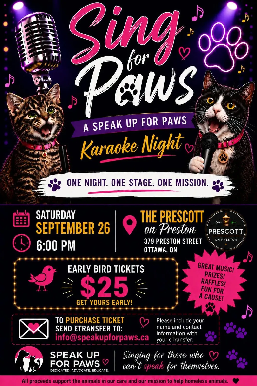 Sing for Paws Fundraiser Event con The Gus Entertainment Group