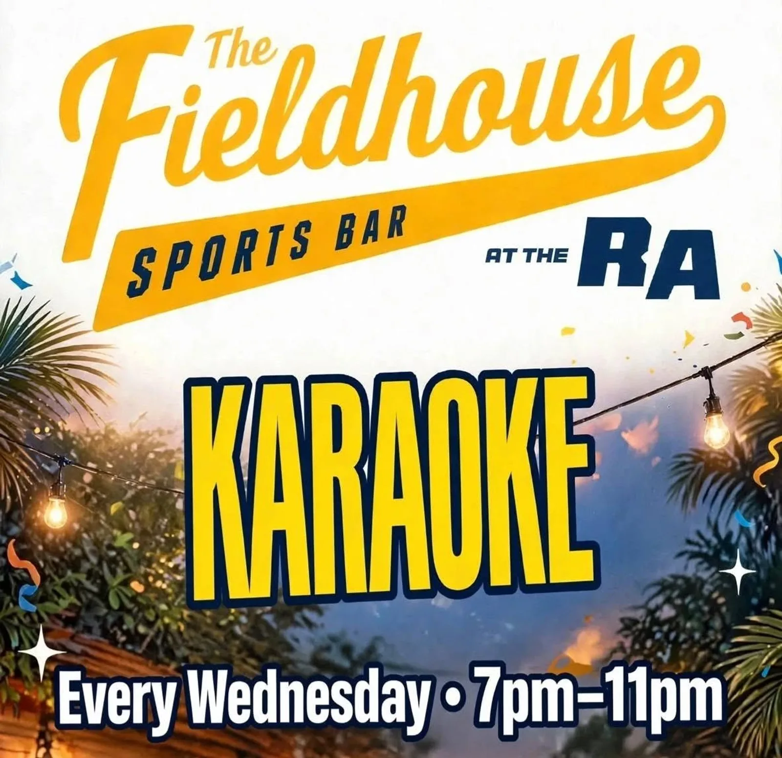 A flyer advertising Wednesday Karaoke With Daisy Train Karaoke — at The Fieldhouse Sports Bar, a bar in Ottawa, Ontario, Canada, Every Wednesday at 8:00 PM